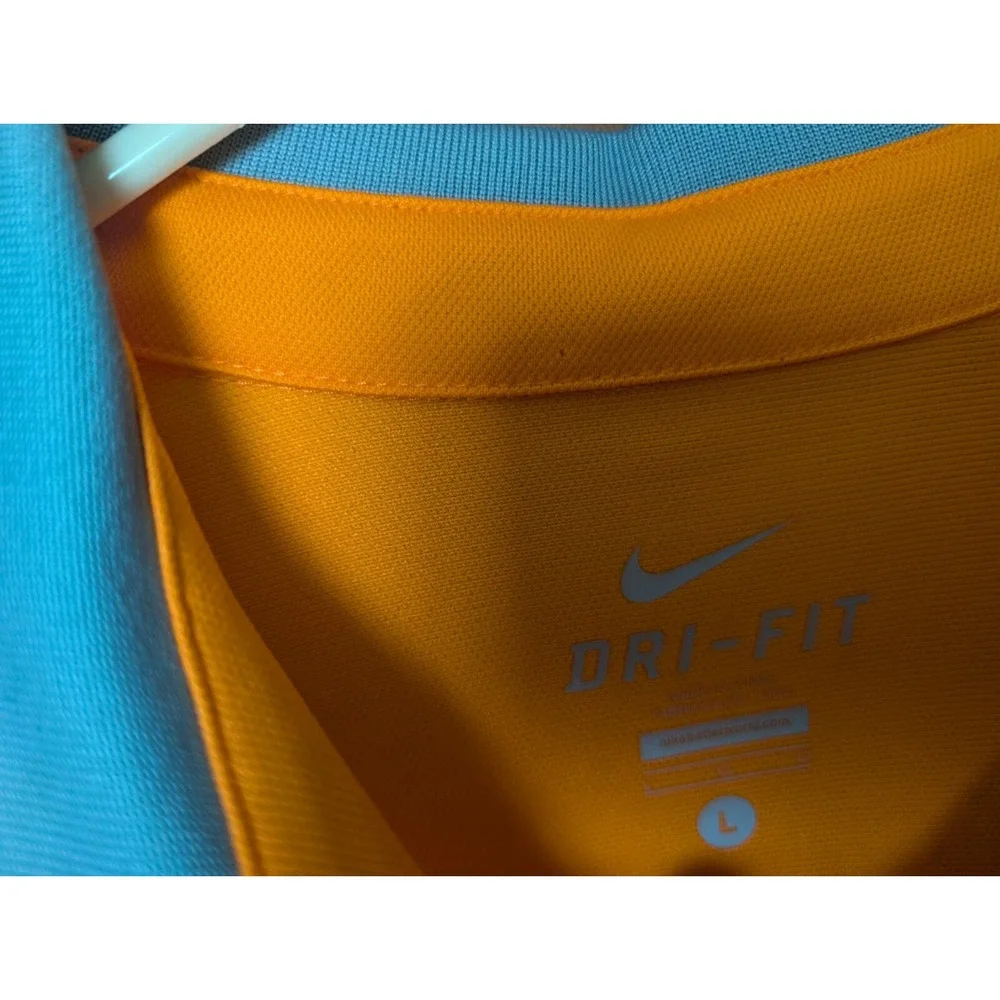 NikeDri Fit Exc‎ Golf Polo Shirt Men's Size Large Orange And Gray